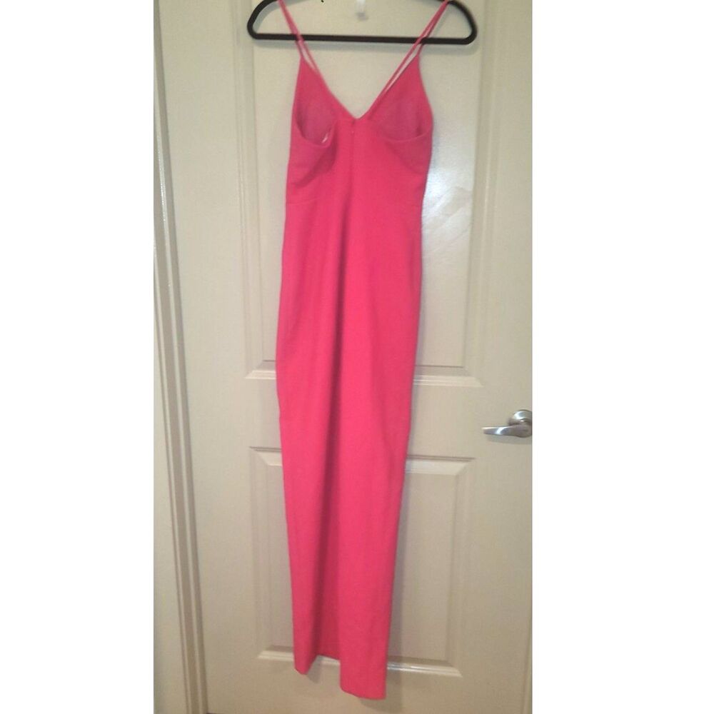 Likely Hot Pink Maxi Dress Size 2 V Neck Spaghetti Strap Formal - Picture 3 of 8